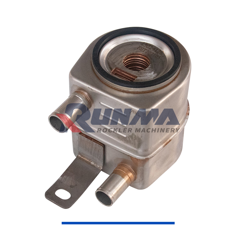 RE3094R道依茨70KW-机油冷却器 13024128（双管一样细-带支架） (4)