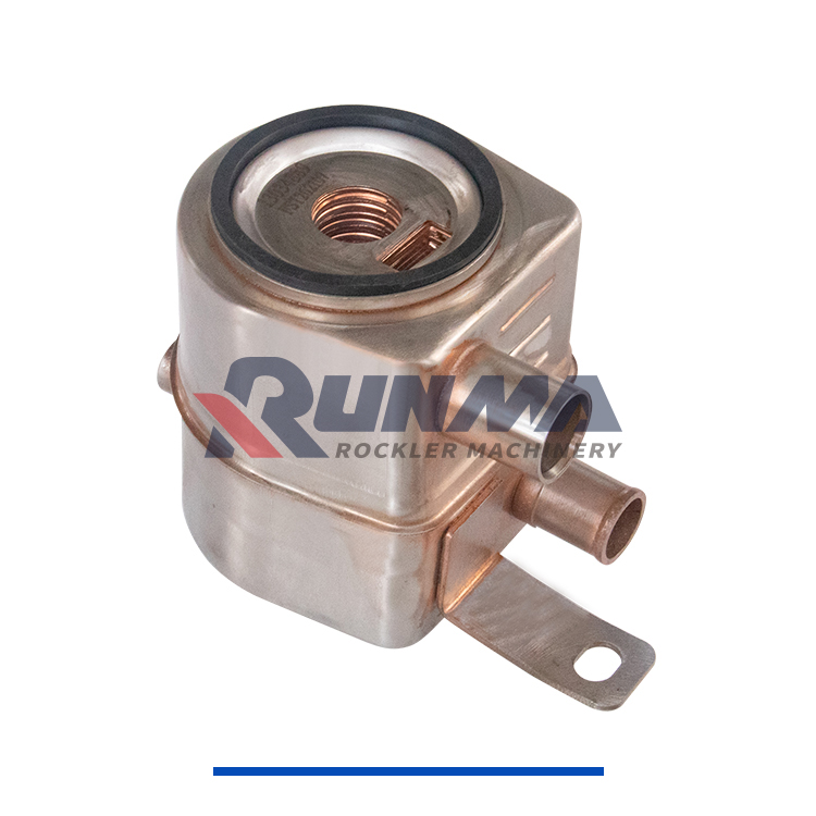 RE3095R道依茨70KW-机油冷却器 13034889（双管一粗一细-带支架） (6)